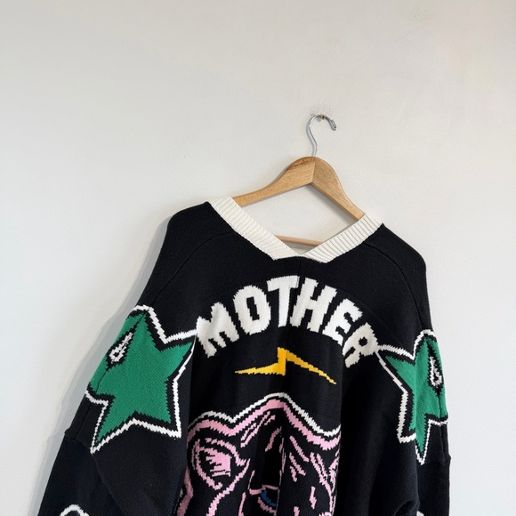 Dressed in Lala Mother is Mothering Oversized Cardigan in black original - Picture 8 of 11